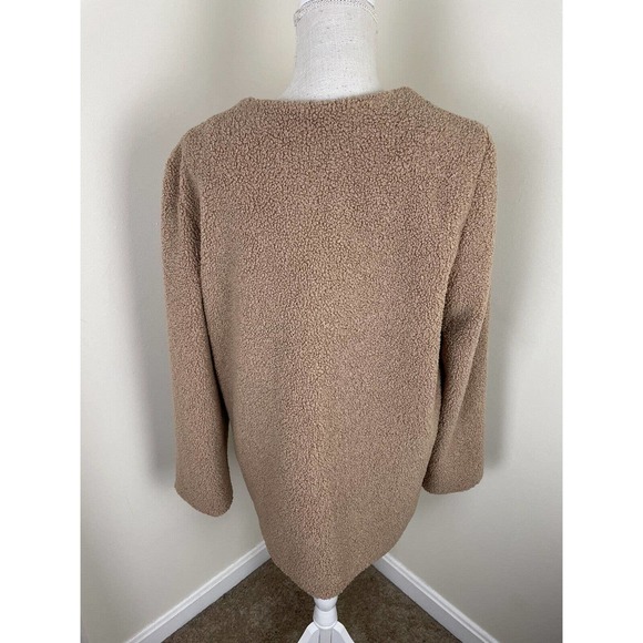Sanctuary Crafted & Tailored Snap Front Teddy Coat Sherpa Jacket Medium - Picture 3 of 6